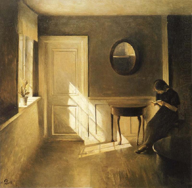 Peter ilsted Interior with Girl Reading china oil painting image